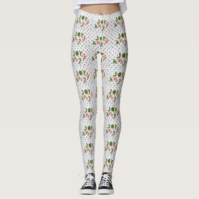 Legging Biscoitos de Natal alegres (Frente)