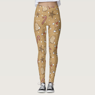 Legging Biscoitos De Natal E Canis De Doces