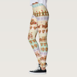 Legging Biscoitos de pão-de-gengibre Celebrando o Natal