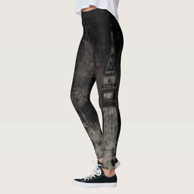 Legging Black and Taupe Distress Skyline Veneice Itália (Esquerda)