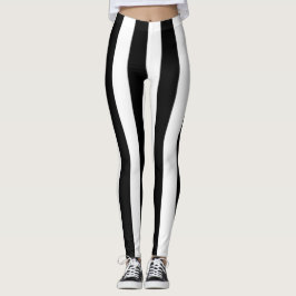 Legging Black and white stripes flip flops