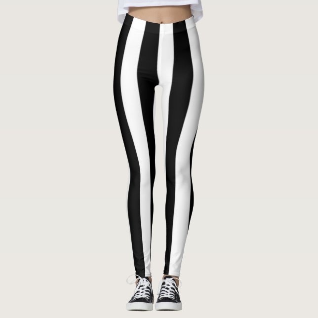 Legging Black  and white stripes  flip flops (Frente)