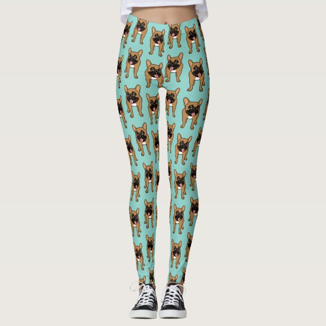 Legging Black Mask Fawn French Bulldog está pronto para jo (Frente)