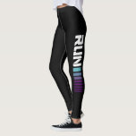 Legging Black Ombré Run Ative Sports<br><div class="desc">Estas leggings esportes negras apresentam um slogan branco da tipografia "RUN" com faixas de blocos de ombré azul e roxo que percorrem o comprimento de cada perna. O design simples e moderno é perfeito para a academia, yoga, dança e atividades gerais de ajustado e também vai adicionar um toque de...</div>