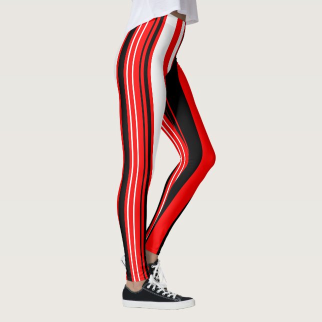 Legging Black Red and White Stripes (Direita)