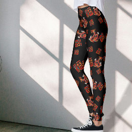 Legging Black Red Dragon Chinese New Year - Símbolo de Sor