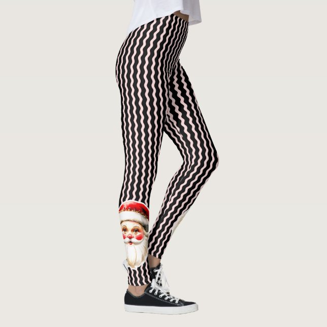 Legging Black Retro Santa Claus Black Ric Natal (Direita)