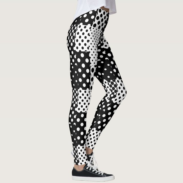 Legging Black White Fashion Polka Dots Style Design  (Criador carregado)