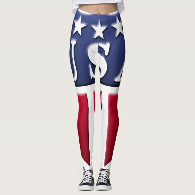 Legging Blindagem Vermelha, Azul Branco dos EUA com Leggin (Frente)