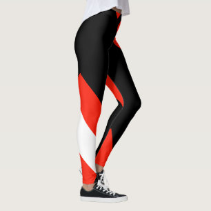 Legging Bloco branco & preto vermelho 4Anissa da cor
