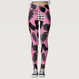 Legging blocos componentes.Preto e Branco.w.01x4 Rosa BG