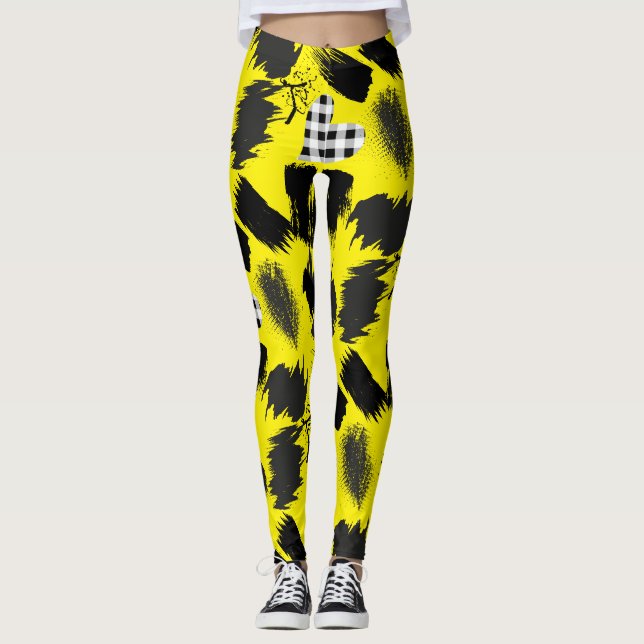 Legging blocos de construção.Preto e Branco.w.01x4 B Fundo (Frente)