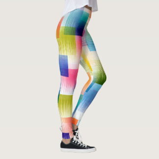 Legging Blocos de Cores Geométricas Vibrantes com Gradient