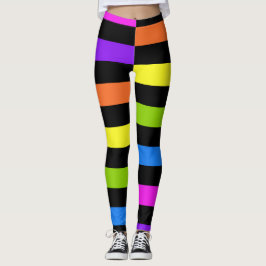 Legging Blocos de Deslocamento de Cores Brilhantes com Pre