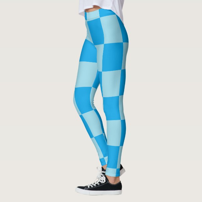 Legging Blocos quadrados azuis geométricos (Esquerda)