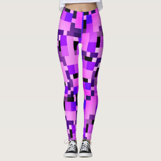Legging Blocos roxos cor-de-rosa