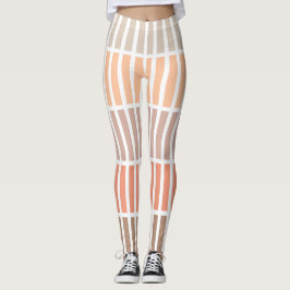 Legging Blocos Tan e Laranja de Retângulos