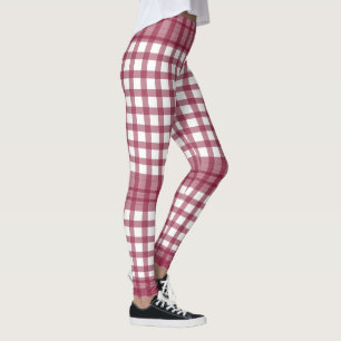 Legging Blocos Xadrez Borgonha