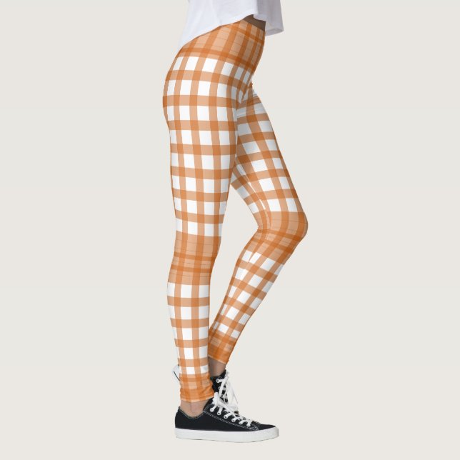 Legging Blocos Xadrez Laranja Queimado (Direita)