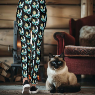 Legging Blona Mermaid Moon Fantasy Art Deco
