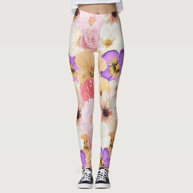 Legging Blossomas em Harmonia: Uma Sinfonia de Cores (Frente)