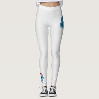 Legging Blue frog with Santa hat.