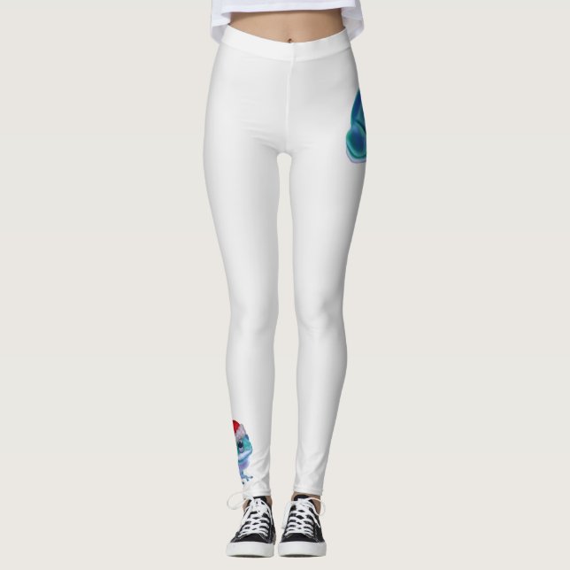 Legging Blue frog with Santa hat. (Frente)