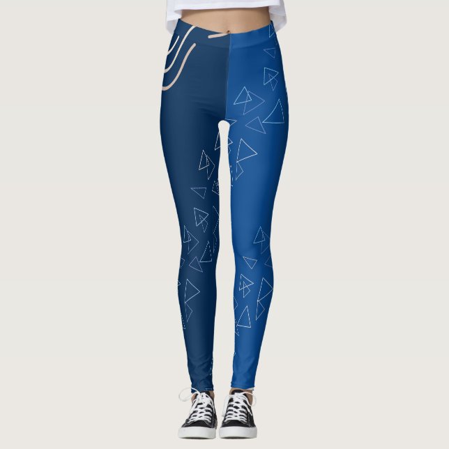 Legging Blue Geometric | Modern Abstract Fitness Wear (Frente)