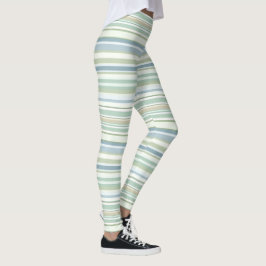 Legging Blue Green and white stripes