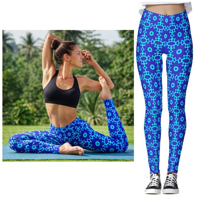 Legging Blue kaleidoscope flourished (Criador carregado)