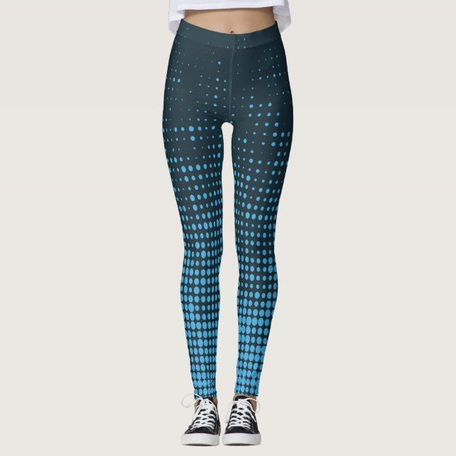 Legging Blue, modern, retro, cool, trendy dot pattern (Frente)