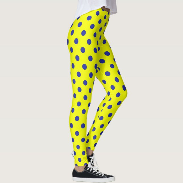 Legging Blue On Yellow Polka Dots Pattern Design  (Criador carregado)