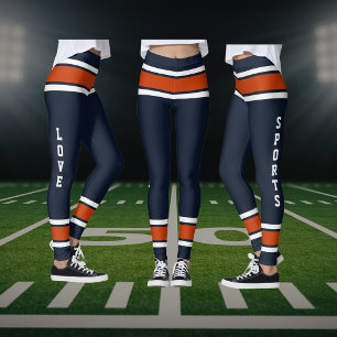 Legging Blue Orange White Team Jersey Cores Love Sports