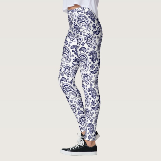 Legging Blue Vintage Paisley Pattern (Esquerda)