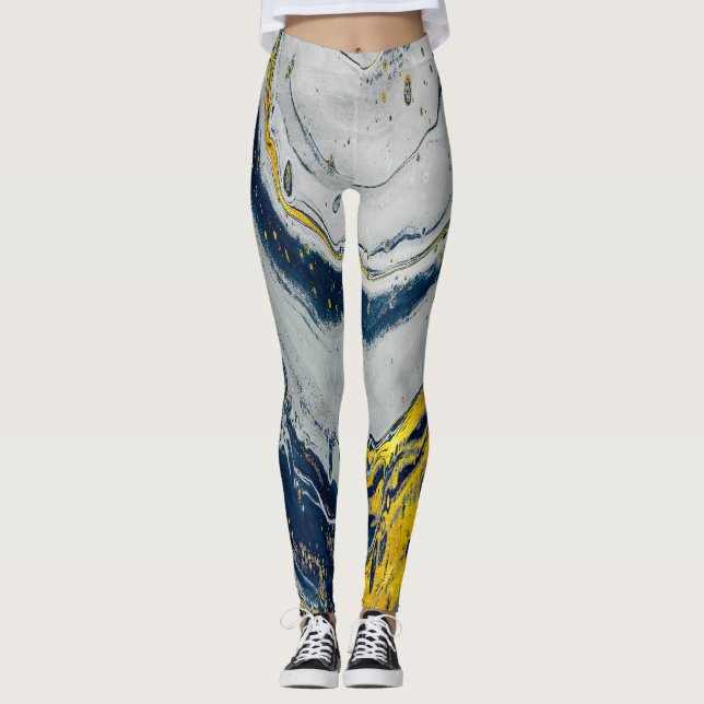 Legging Blue wave marble textures (Frente)