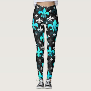 Legging Blue White Fleur De Lis