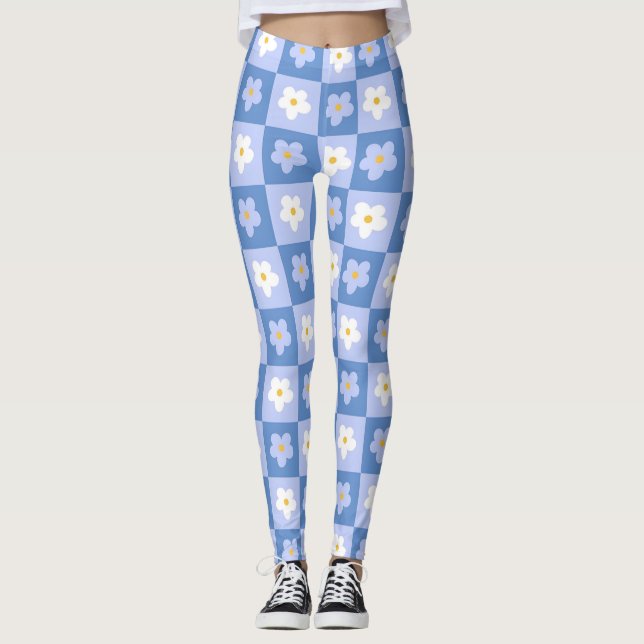 Legging Blue Xadrez Margarida Retro  (Frente)