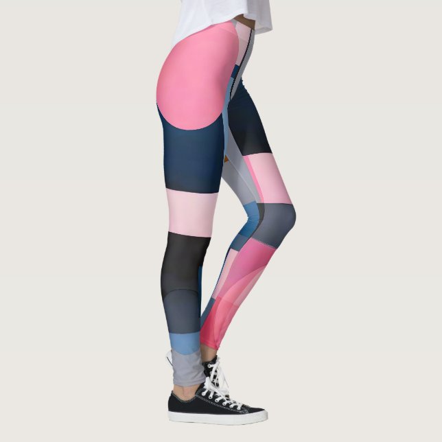 Legging Blues e Pinks Sutis na Abstração Geométrica (Direita)