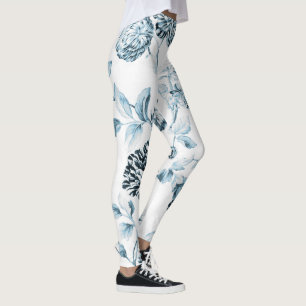 Legging Blush Azul Vintage Banho-Floral Azul N.O2