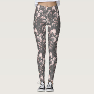 Legging Blush Ginkgo Luxe – Botânica Dourada em Preto (1)