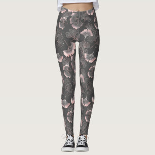 Legging Blush Ginkgo Luxe – Botânica Dourada em Preto (7)