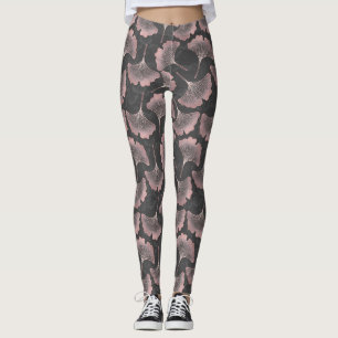Legging Blush Ginkgo Luxe – Botânica Dourada em Preto (9)