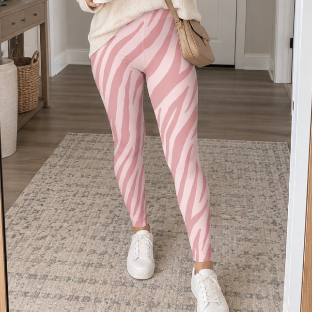 Legging Blush Pink Zebra Stripes (Criador carregado)