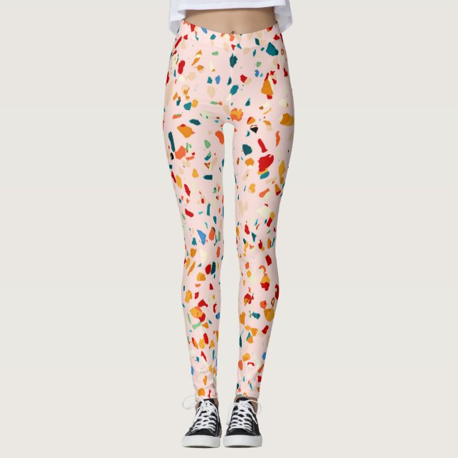 Legging Blush Terrazzo | Espetáculos Ecléticos Rosa | ABST (Frente)