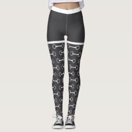 Legging Bocado Simples Cavalo Cinza e Branco