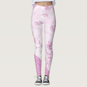 Legging Bohemian Chintz Ilustração Pastel Rosa