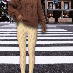 Legging Boho Cream Botânico Rosa
