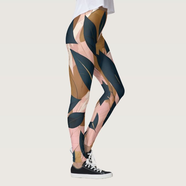 Legging Boho Dourado Cor-de-Rosa Esbranquiçada Deixa a col (Direita)