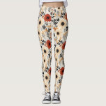 Legging Boho Floral Cuja Cor Escura Laranja Preta Creme Az<br><div class="desc">Estas leggings bonitas têm um padrão floral boêmio em laranjas,  azuis,  amarelas e creme. Doce e divertido,  perfeito para o seu estilo de vô. Criado pela imprensa simplesmente de farmácia.</div>