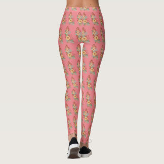Legging Boho Floral Rosa Moderno 